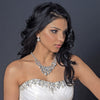 Gold Red & Clear Pear & Radiant Cut Rhinestone Statement Bridal Wedding Jewelry Set 82051