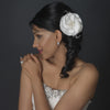 Fabric Bridal Wedding Hair Flower Freshwater Pearl & Rhinestone Gold Bridal Wedding Hair Clip 12