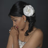 Flower Bridal Wedding Hair Clip w/ Freshwater & Rhinestone Accent Bridal Wedding Hair Clip 12