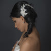 Silver Freshwater Pearl & Rhinestone Floral Vine Side Bridal Wedding Hair Comb