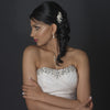 Rhodium Clear Pave CZ Teardrop Pendant Bridal Wedding Necklace 7761