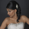 Gold Clear Pave CZ Teardrop Pendant Bridal Wedding Necklace 7761