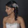 Silver Floral Bridal Wedding Hair Comb with AB & Clear Rhinestones