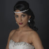 Silver Clear Rhinestone Stretch Black Bridal Wedding Elastic Headband 1248