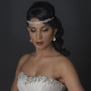 Silver Clear Rhinestone Stretch Black Bridal Wedding Elastic Headband 1248