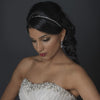 Silver Clear Rhinestone Swirl Stretch Black Bridal Wedding Elastic Headband HP 1266