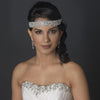 Rhinestone Beaded Ivory Bridal Wedding Elastic Headband or Applique Bridal Wedding Belt for Dress (Silver or Gold) HP 1348