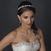 Silver Crystal & Rhinestone Floral Bridal Wedding Headband 1541