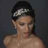 Light Gold Ivory Pearl & Rhinestone Vine Bridal Wedding Side Headband 1542