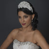 Exquisite Ivory Russian Tulle Cap Bridal Wedding Headband of Pearls & Rhinestones 9603