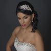 Silver Freshwater Pearl, Crystal & Rhinestone Side Accented Bridal Wedding Headband Headpiece 9628