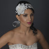 Elegant Light Ivory Ribbon Flower Bridal Wedding Headband or Bridal Wedding Belt Accessory 9668