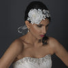 Elegant Light Ivory Ribbon Flower Bridal Wedding Headband or Bridal Wedding Belt Accessory 9668