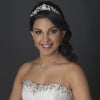 Antique Silver Clear CZ Crystal Bridal Wedding Jewelry Set 1311