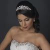 Silver Clear Swarovski Crystal Bead & Rhinestone Floral Swirl Bridal Wedding Tiara Headpiece 9712