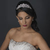 Silver Clear Swarovski Crystal Bead & Rhinestone Floral Swirl Bridal Wedding Tiara Headpiece 9712