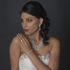 Antique Rhodium Silver Clear Princess & Marquise CZ Crystal Bridal Wedding Bracelet 7710