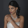 Rhodium Clear Multi Cut CZ Crystal Bridal Wedding Jewelry Set 13046