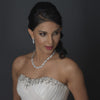Rhodium Clear CZ Oval Swirl Bridal Wedding Jewelry Set 9591