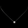 Clear CZ Cushion Round Pendent Bridal Wedding Necklace