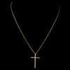 Gold Clear CZ Crystal Cross Pendent Bridal Wedding Necklace 1771