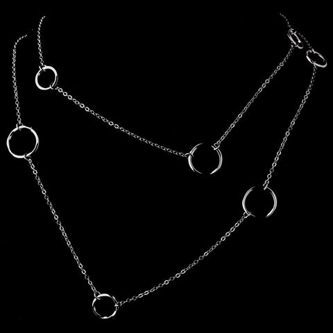 Silver Loop-Lock Bridal Wedding Necklace N 2013