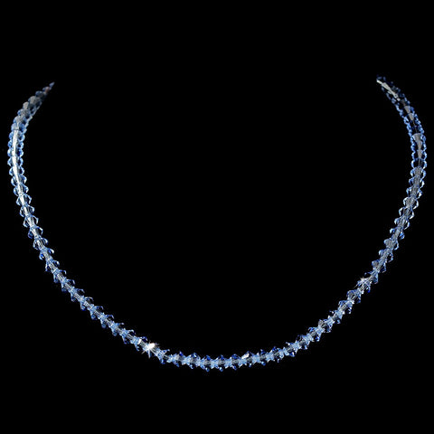 Light Blue Swarovski Crystal Stretch Bridal Wedding Necklace N 235