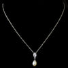 Silver CZ & Freshwater Pearl Bridal Wedding Necklace N 2501