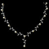 Silver & White Pearl Vine Bridal Wedding Necklace N 2657