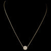 Gold Clear CZ Crystal Pave Round Circle Pendent Bridal Wedding Necklace