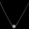 Rhodium Clear CZ Crystal Pave Round Circle Pendent Bridal Wedding Necklace 3505