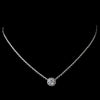 Antique Silver Clear Round CZ Stone Bridal Wedding Necklace 3534 & Bridal Wedding Earrings 3553 Bridal Wedding Jewelry Set