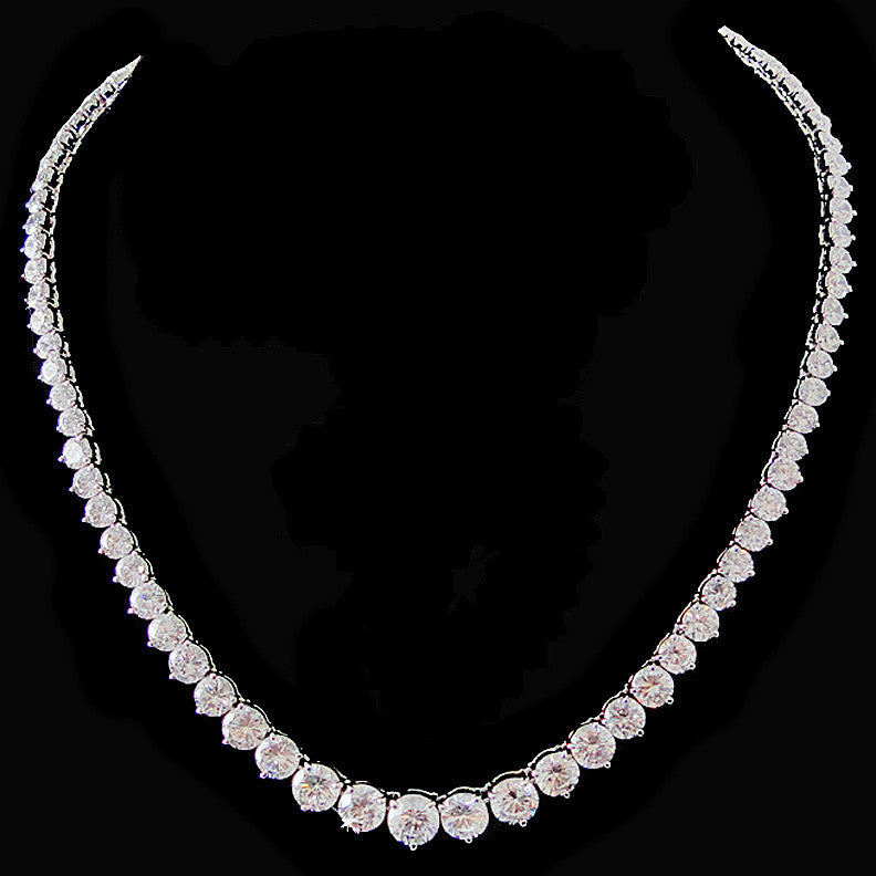 Gorgeous Cubic Zirconia Bridal Wedding Necklace N 3634 (Silver or Gold)