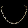 Cubic Zirconia Bridal Wedding Necklace 6009 Gold Clear