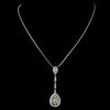 Antique Silver Clear CZ Crystal Bridal Wedding Necklace 6500 & Bridal Wedding Earrings 6500 Bridal Wedding Jewelry Set