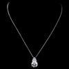 Antique Silver Clear Round CZ Crystal Bridal Wedding Necklace 652 & Bridal Wedding Earrings 2499 Bridal Wedding Jewelry Set