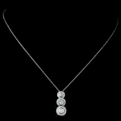 Silver Clear Bridal Wedding Necklace N 8110