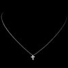 Charming Silver Clear CZ Holy Cross Bridal Wedding Necklace 8113