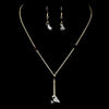 Bridal Wedding Necklace Earring Set 8124 Gold Black