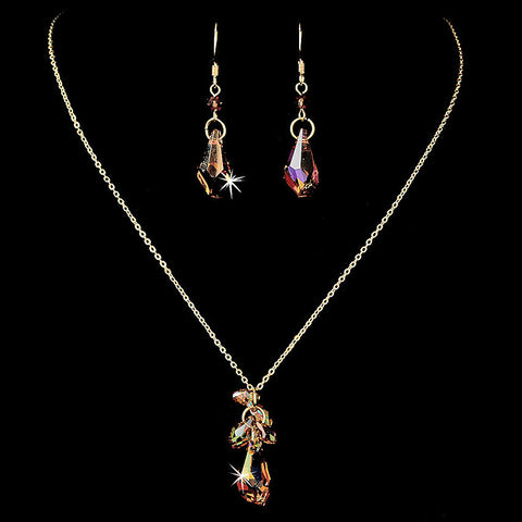 Glisten Drop Swarovski Crystal Bead Jewelry Set N 8126 E 8126 S TOP