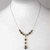 Delightful Gold Brown Pearl & Crystal Bead Bridal Wedding Necklace 8154