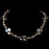 Swarovski Crystal Bridal Wedding Necklace N 8211 Silver Light Brown