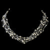 Silver Ivory Pearl & Swarovski Crystal Bridal Wedding Jewelry Set 8249