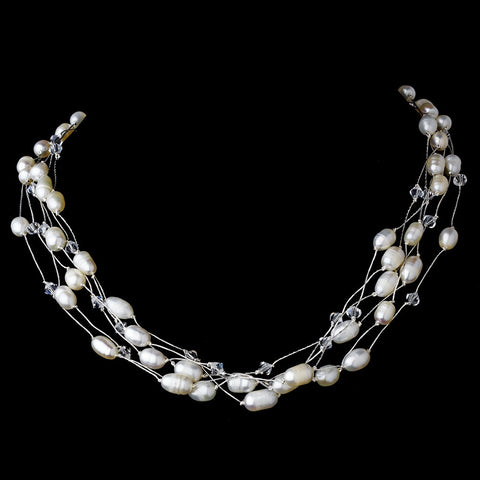 Bridal Wedding Necklace 8250 Silver Pearl