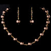 Bridal Wedding Necklace Earring Set NE 8355 Gold Bronze