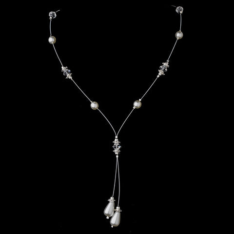 Pearl & Swarovski Crystal Bead Bridal Wedding Necklace 8357