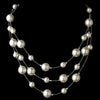 Ivory Pearl Illusion Bridal Wedding Necklace 8358