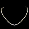 Ivory/White Silver with Clear Crystal Bridal Wedding Necklace 8376