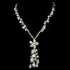 Bridal Wedding Necklace Earring Set NE 8384 Silver White