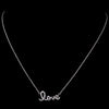 Sterling Silver 925 Clear CZ Crystal Love Bridal Wedding Necklace 8568